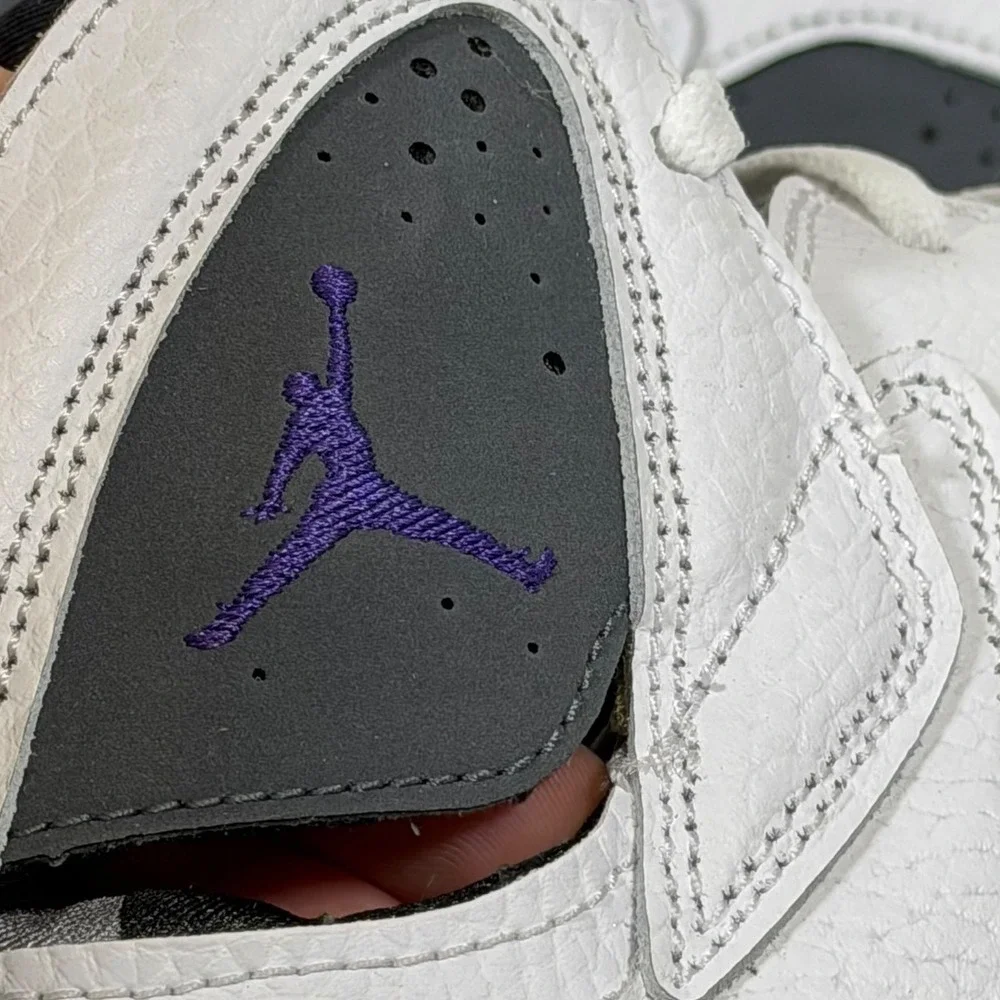 Air Jordan 7 Retro BG Flint 2021 White Varsity Purple Grey 7Y Men's 7 DJ2777-100